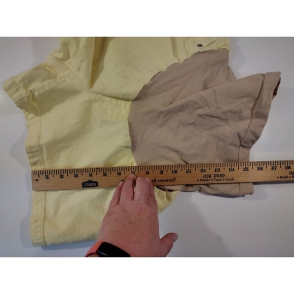 Indigo Blue yellow denim maternity shorts - Picture 4 of 8